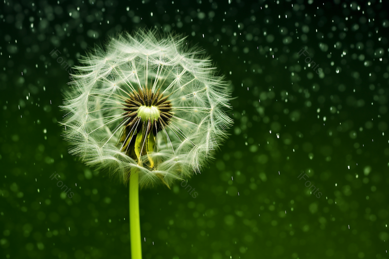 一株风雨中的蒲公英,高清,摄影图,摄影图片,图片大全,摄影图免费下载